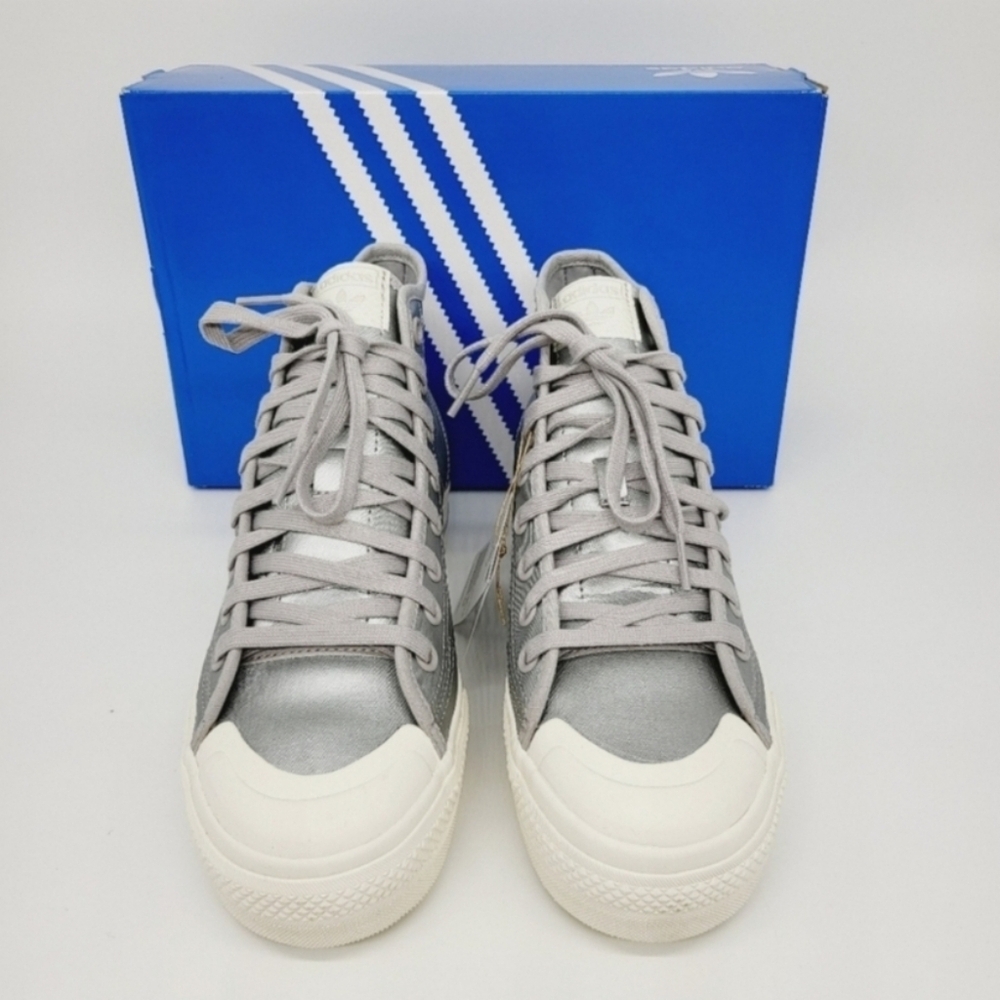 New adidas Nizza RF Platform Mid Shoes Silver Metallic Women's Size 8.5 - Picture 3 of 8